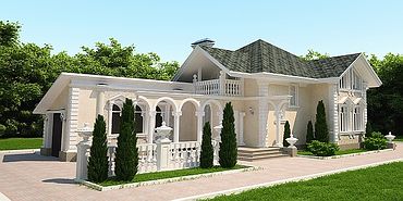 домик с архитектурным декором